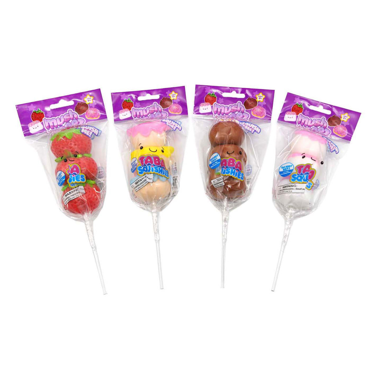 Mush Meez Sweet Friends Taba Squishies squishy sensory toys, all four styles in packaging