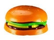 Mushmeez burger taba squishy with layered orange bun, brown patty and green lettuce compound