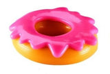 Mushmeez donut taba squishy with bright pink icing drizzle over orange layered compound
