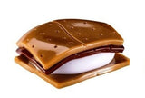 Mushmeez s'more taba squishy with layered graham cracker, chocolate and white marshmallow compound
