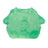 Green translucent MushyKinz Jelleez cow squishy with horns and flower detail