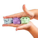 MushyKinz Mini Mystery Mushy pastel squishy collectibles held in hands