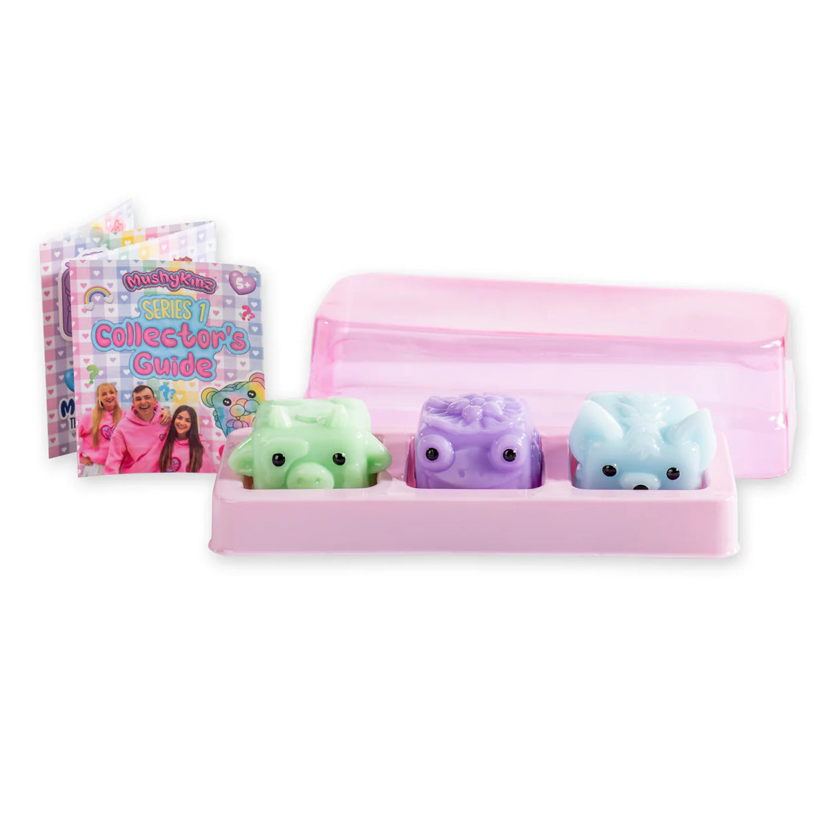 MushyKinz Mini Mystery Mushy 3-pack with tray and collector's guide