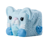 MushyKinz Misty the Tiger taba squishy, light blue sensory fidget toy holding gem