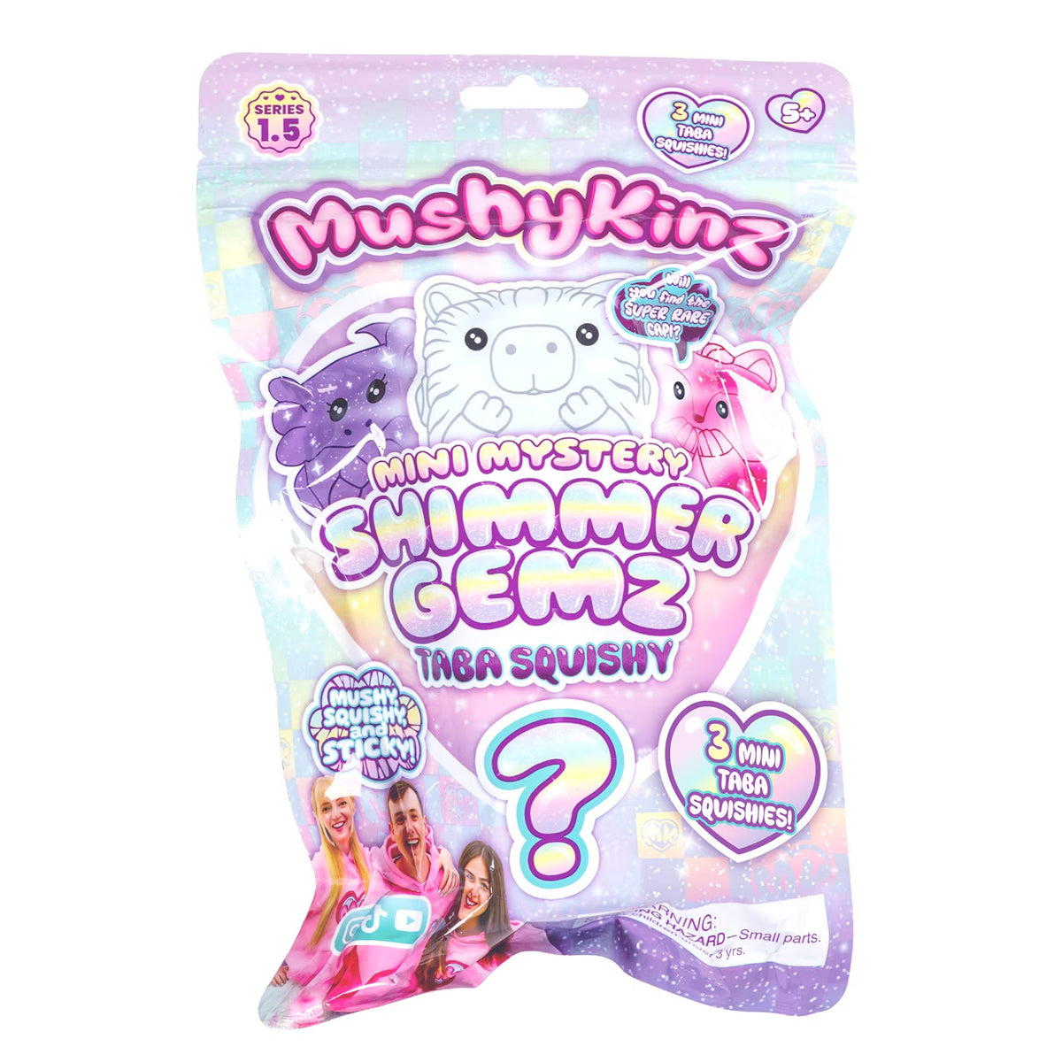 Mushykinz mini mystery shimmer gemz taba squishy packaging