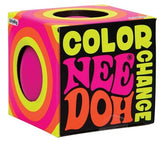 Pink Nee Doh Colour Change squish ball in its retro-style neon gift box