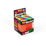 Orange and pink swirl Nee Doh Nice Cube Swirl in its retail box