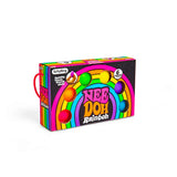 Front of the Nee Doh Rainbow Teenie gift box with retro rainbow design and carry handle