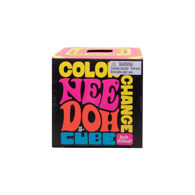 NeeDoh Colour Change Cube packaging front, sensory squeeze toy