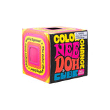 NeeDoh Colour Change Cube box, pink window, squishy fidget toy