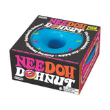 Blue sprinkle NeeDoh Dohnut squishy sensory toy displayed in its branded black box