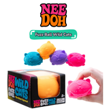 Nee Doh Fuzz Ball Wild Cats squishy sensory toy, all colours with packaging