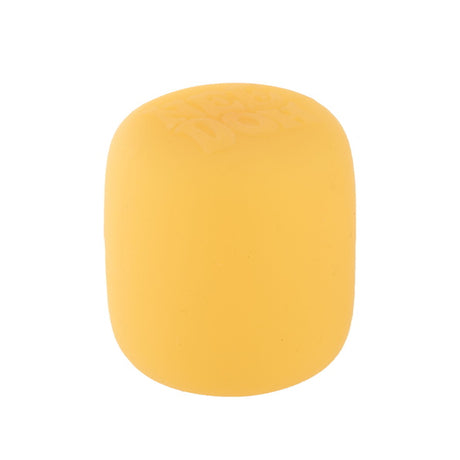 Yellow NeeDoh Mello Mallo squishy toy on white background