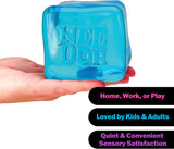 Blue NeeDoh Nice Berg large squishy sensory cube held in hand