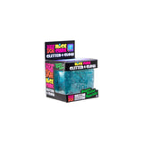 Blue NeeDoh Glitter and Glow Nice Cube sensory toy in its branded black box