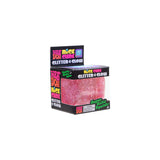 Pink NeeDoh Glitter and Glow Nice Cube sensory toy in its branded black box
