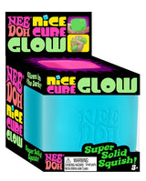 Nee Doh Nice Cube Glow blue variant in branded retail display box