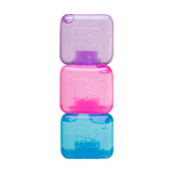 NeeDoh Nice Ice Baby cubes stacked, purple pink blue sensory fidget toys
