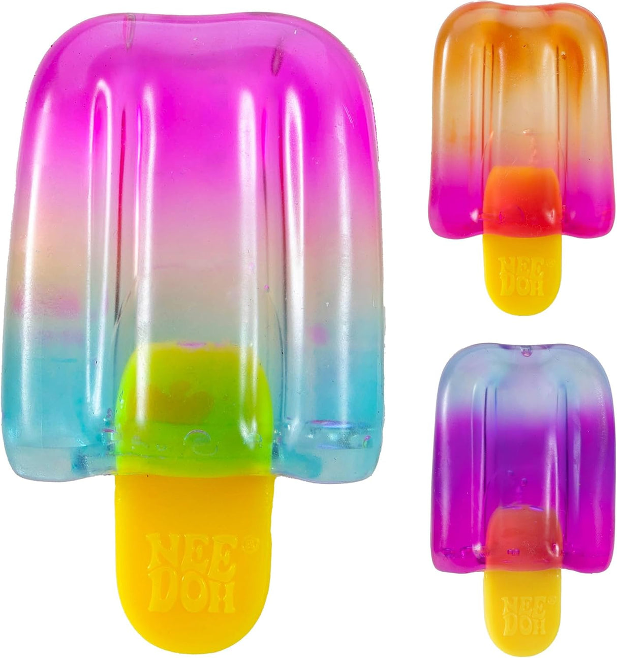 Nee Doh Nice-Sicle squishy popsicle sensory fidget toy, three colour variants