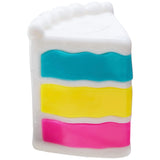 Nee Doh Peace O' Cake squishy cake slice, teal yellow pink layered sensory toy