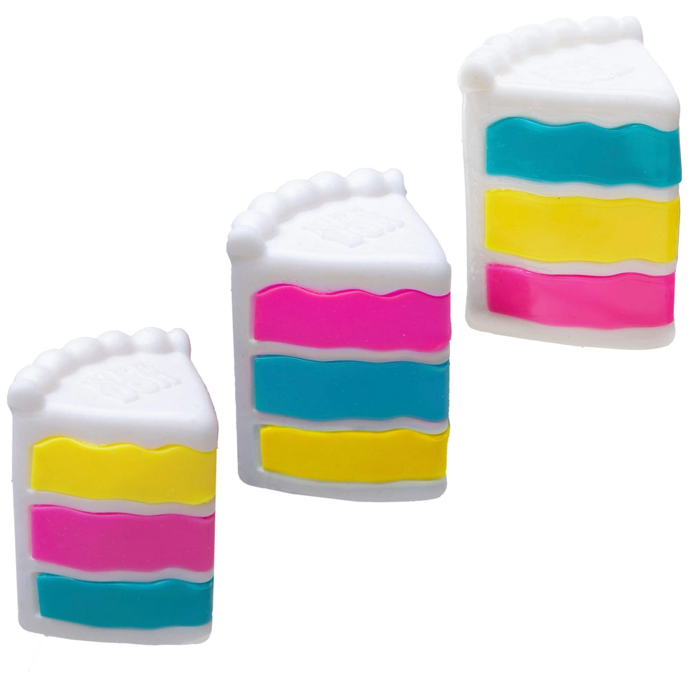 Nee Doh Peace O' Cake squishy cake slice squishy toy, three colour variants