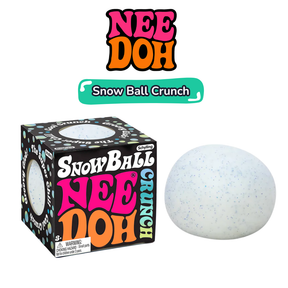 NeeDoh Snow Ball Crunch white speckled squishy sensory toy with packaging