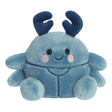 Palm Pals agatha beetle plush facing forward showing embroidered pink cheeks and navy antlers
