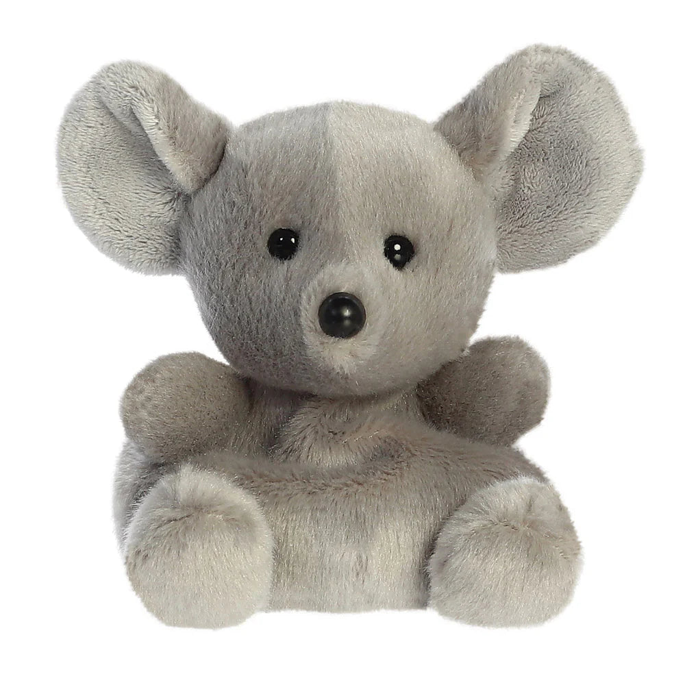 Palm Pals Chatty Mouse plush with large grey ears, black bead nose and soft grey fur