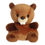 Palm Pals Chewy Beaver plush in warm brown fur with white buck teeth and black nose