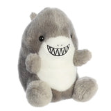 Palm Pals Chomps Shark mini plush with grey body and embroidered toothy grin