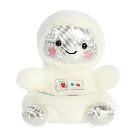 Palm Pals Cosmo Astronaut plush in white with silver sparkle helmet visor and colourful chest panel detail