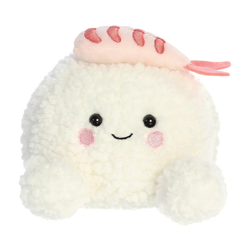 Aurora Palm Pals Ebi Shrimp Sushi white pink plush soft toy collectible