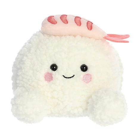 Aurora Palm Pals Ebi Shrimp Sushi white pink plush soft toy collectible