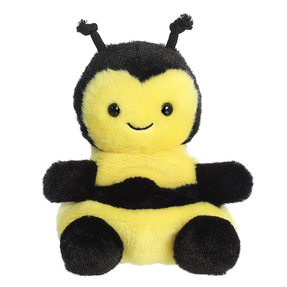 Palm Pals yellow and black queenie bee plush with striped body and knotted cord antennae