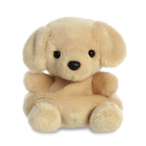 Palm Pals Sunny Lab plush, a small palm-sized stuffed golden Labrador with warm honey-toned fur, floppy rounded ears, and a black button nose