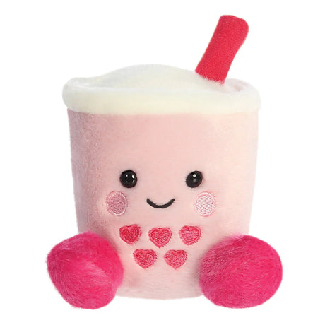 Aurora Palm Pals pink heart boba tea plush soft toy collectible