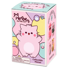 Pembe the Pink Cat Collectible Mates squishy figure blind box, pink sensory fidget toy