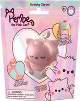 Pembe the Pink Cat stretchy clip-on packaging, pink glitter sensory fidget toy