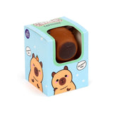 Puckator Stretchies Capybara brown squishy toy in blue retail box