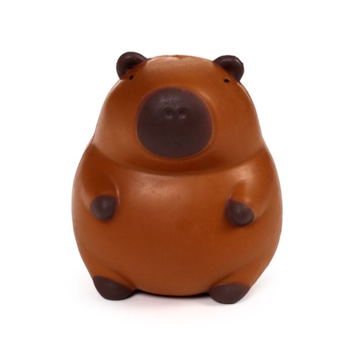 Puckator Stretchies Capybara brown sand-filled stretch toy, front view