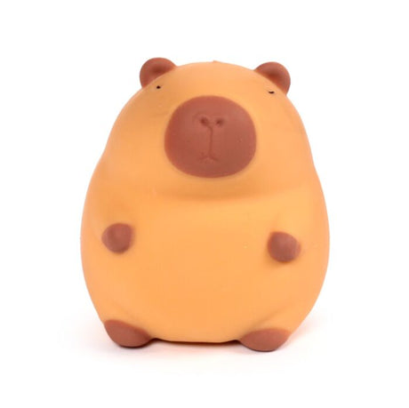Puckator Stretchies Capybara orange sand-filled stretch toy, front view