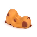 Puckator Stretchies Capybara orange sand-filled sensory toy fully stretched