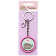 Official Pusheen Hi Bye Spinning Keyring on backing card, pink mint green