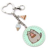 Official Pusheen the Cat Pizza Keyring, pizza and ice cream mini charms, heart ring