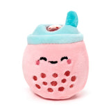 Queasy Squeezies Foodiemals bubble tea plush squeezy toy, pink kawaii design
