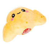 Queasy Squeezies Foodiemals croissant sensory plush, red bead ball side view