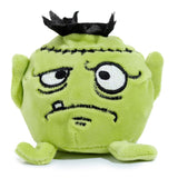 Queasy Squeezies green Frankenstein plush squeeze toy with a green gel bead mouth panel