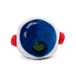 White and blue astronaut helmet Queasy Squeezie solo shot showing blue visor face and red ear details