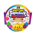 Play Hub Mystery Squishy Dumpling toy packaging, featuring a colorful circular design with cartoon dumpling characters and a gold glitter dumpling illustration on a white background.