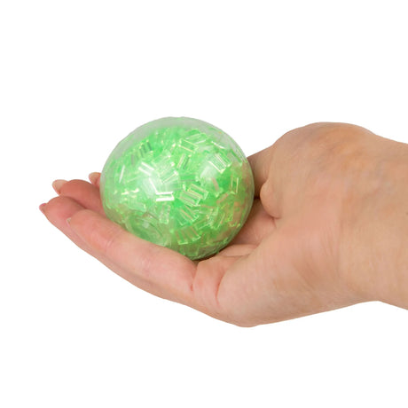 Green Scrunchems ASMR Crunch Ball crunchy sensory fidget toy held in hand